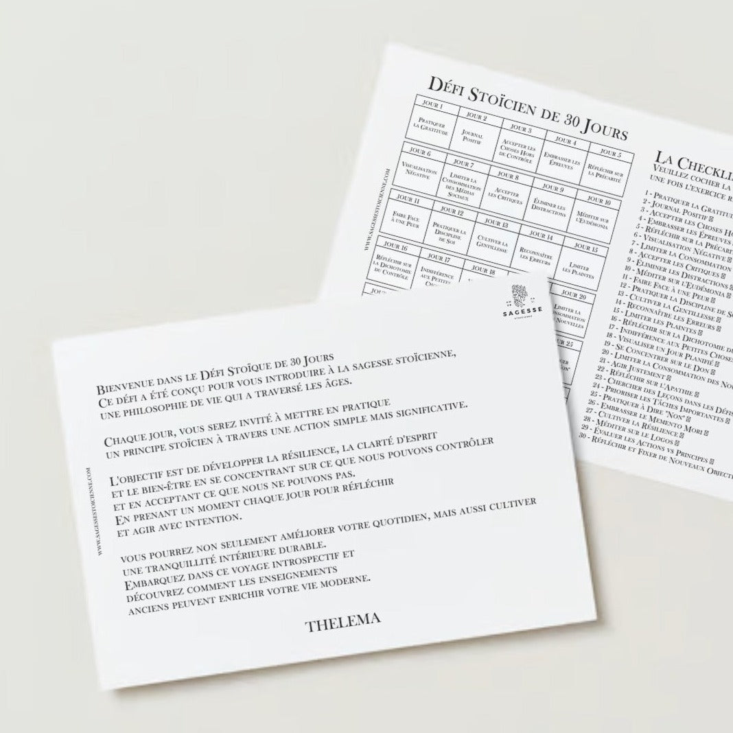 Challenge 30 jours | Sagesse stoïcienne | Gratuit