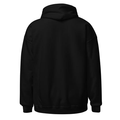 Sweat noir Memento Mori à capuche, vue de dos